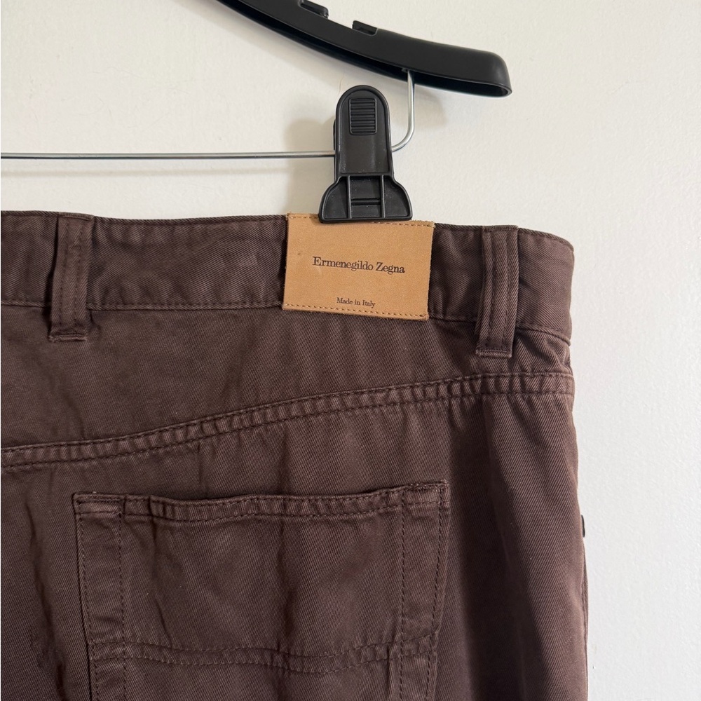 Ermenegildo Zegna Men’s Designer Brown Cotton Straight Leg Jeans size 42 EUC - Picture 9 of 13